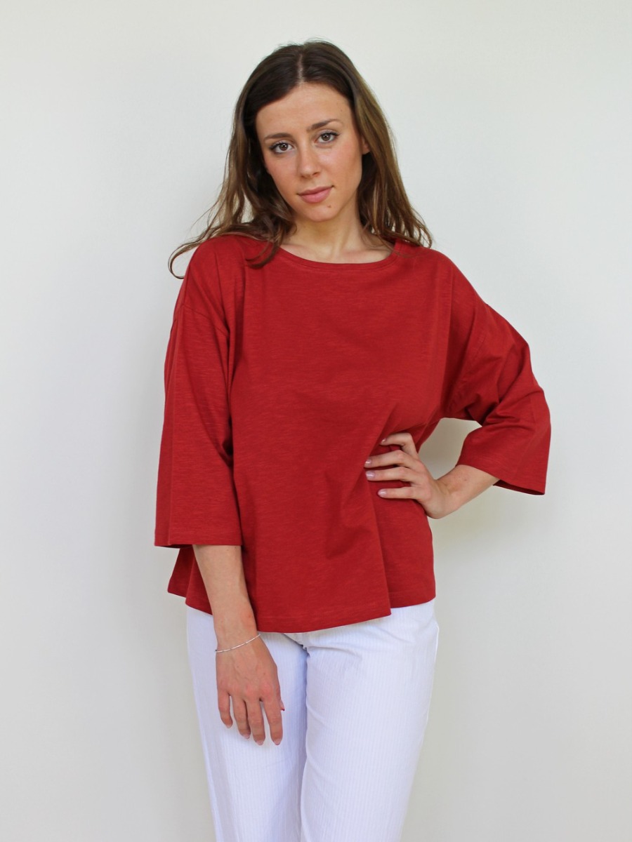 Maglia donna in cotone organico Garofano Rosso On Earth