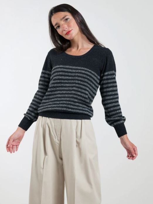 Maglia in cotone jeans rigenerato COCO Black Sea