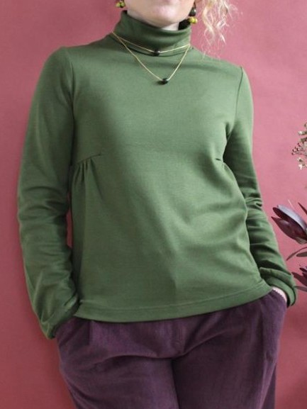 Maglia donna caldo cotone Bio Verde AMELIA