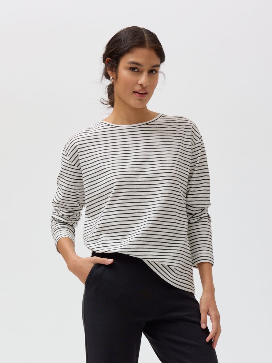 Maglia donna righe bianco nero