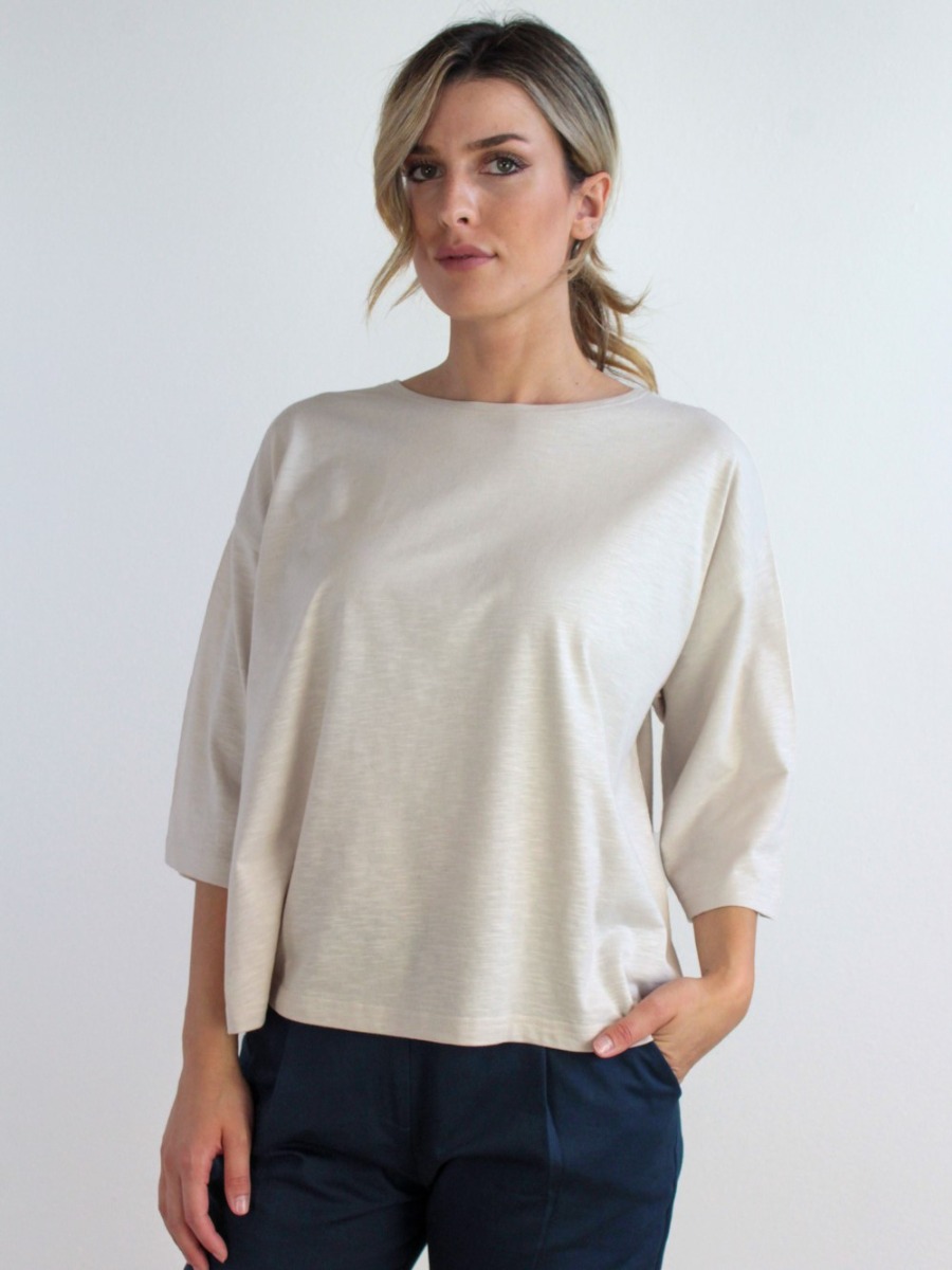 Maglia donna in cotone organico Garofano sabbia On Earth