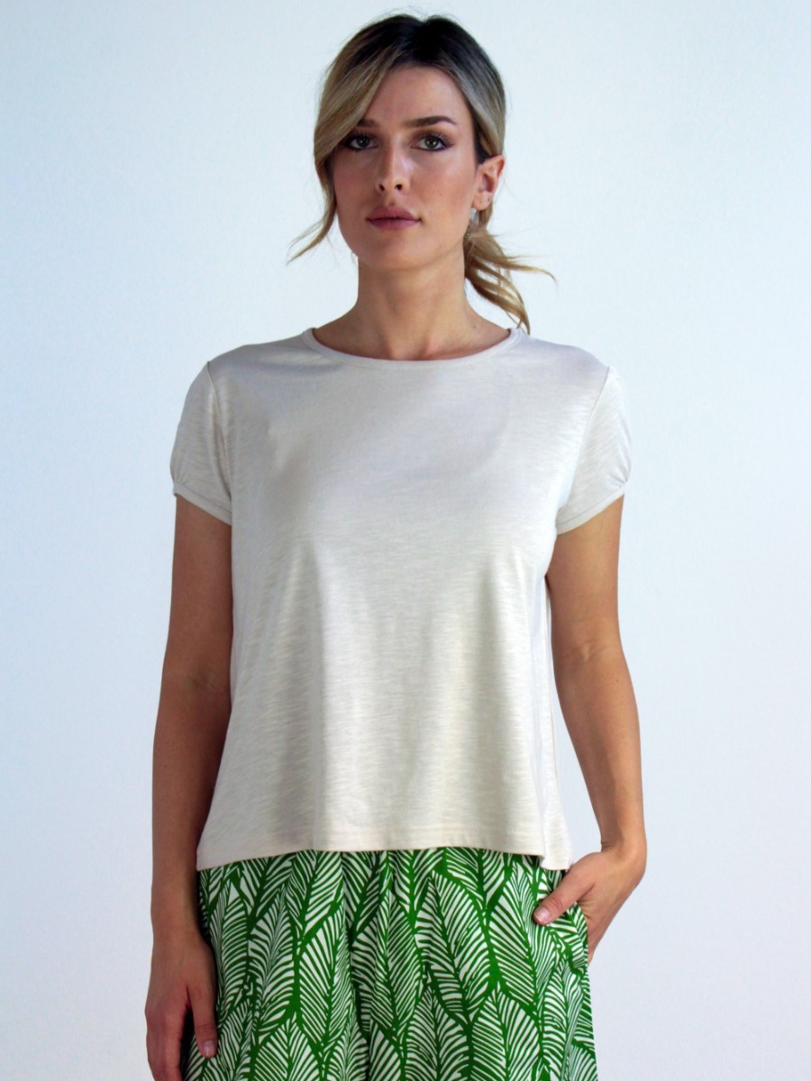 Maglia donna in cotone organico Olivo sabbia On Earth