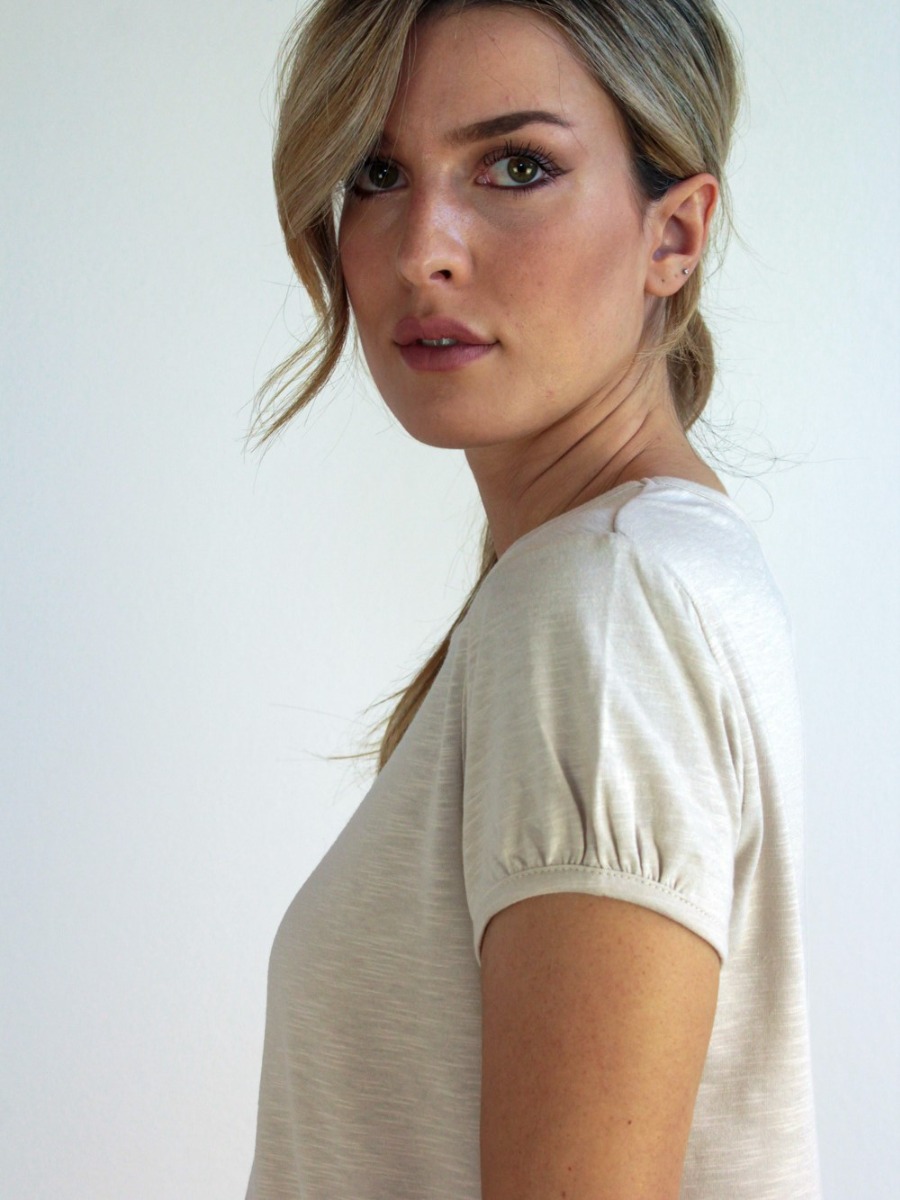Maglia donna in cotone organico Olivo sabbia On Earth