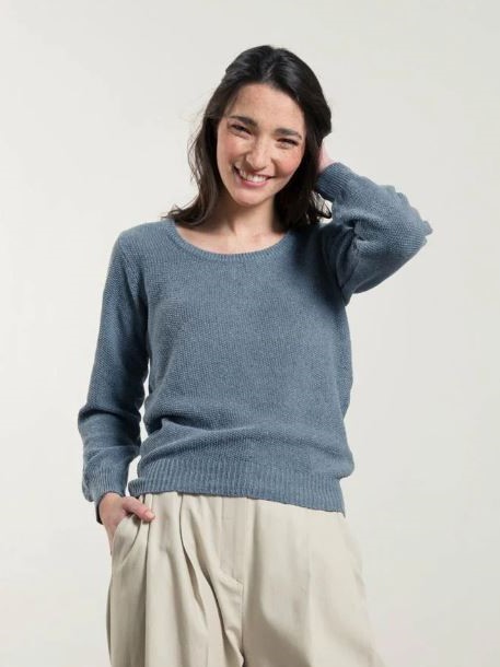 Maglia donna jeans rigenerato Grazia Blu Atlantico - Rifò
