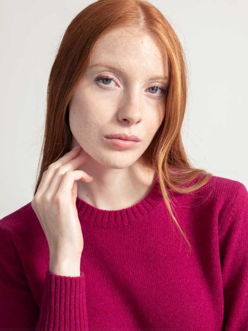Maglia donna in lana Laura Rosa ciclamino - Rifò