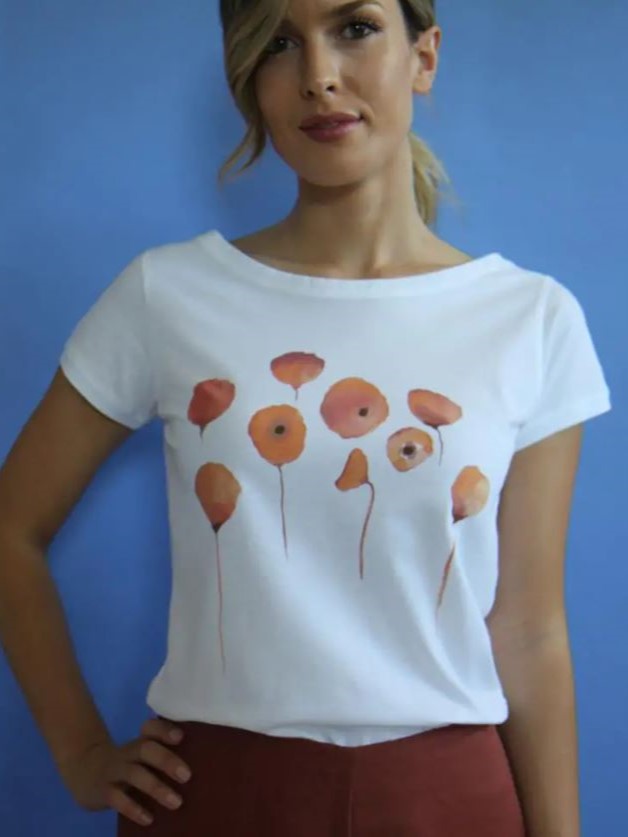 Maglietta donna equo solidale LE PAVOS terracotta