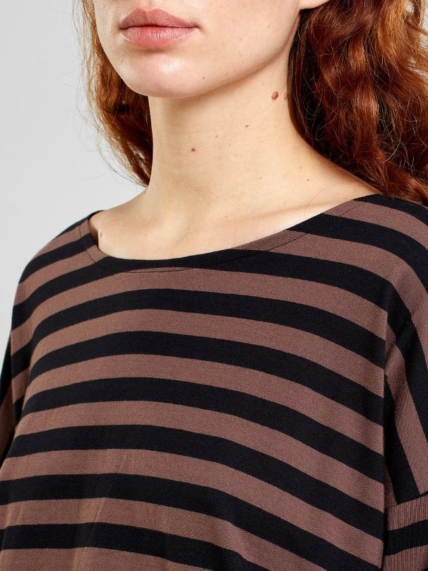 Maglia cotone organico Umledal righe nere marrone Dedicated