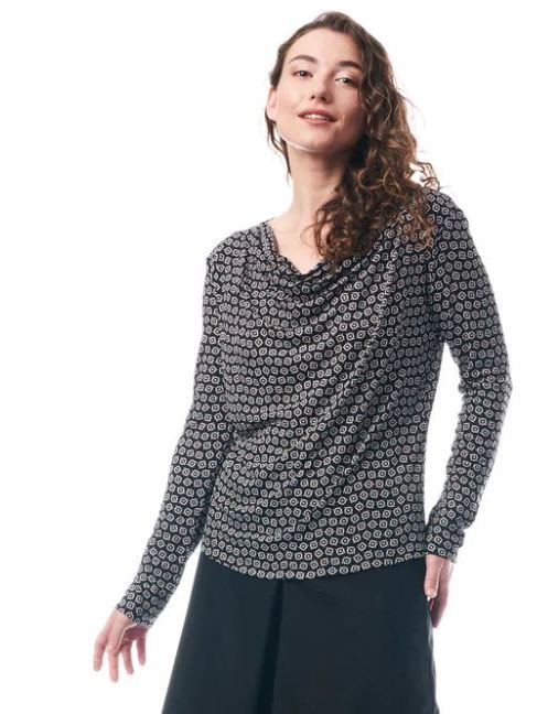 Maglia in viscosa nera e bianca Dafne - Quid per OnEarth 