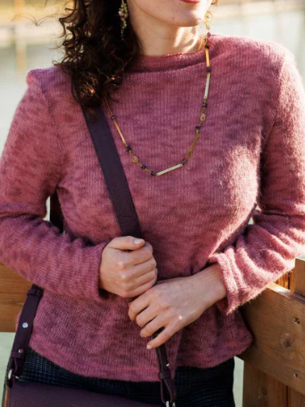 Maglia lana mohair Ski rosa scruo