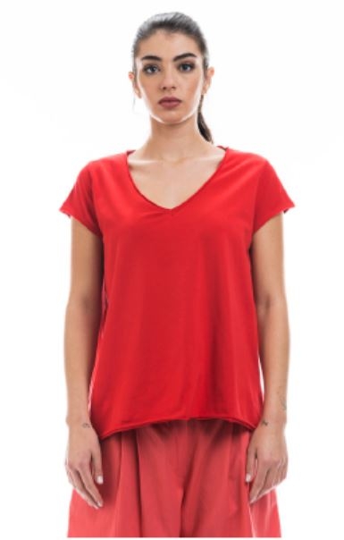 Maglia morbida in cotone jersey Ametista - Rossa - On Earth