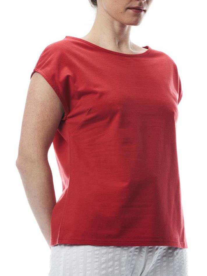 Maglia rossa in cotone organico senza maniche Alessia On Earth