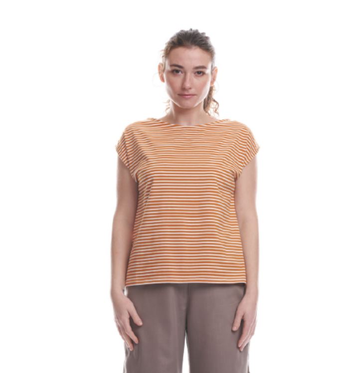 Maglietta Alessia in cotone bio a righe Mango - On Earth