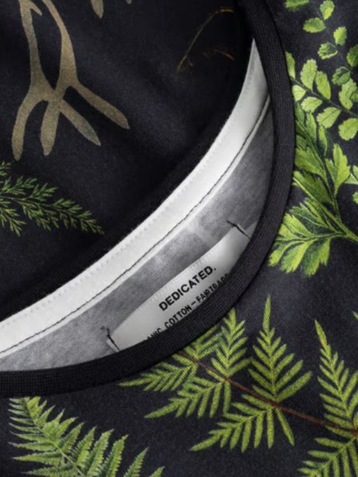 T-shirt cotone organico, Visby Secret Garden Dedicated nera