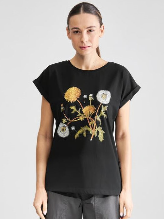 Maglietta donna cotone Visby SOFFIONI Nera