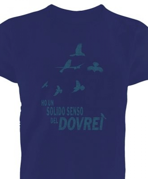 T-shirt Ho un solido senso del DOVREI cotone BIO - Blu
