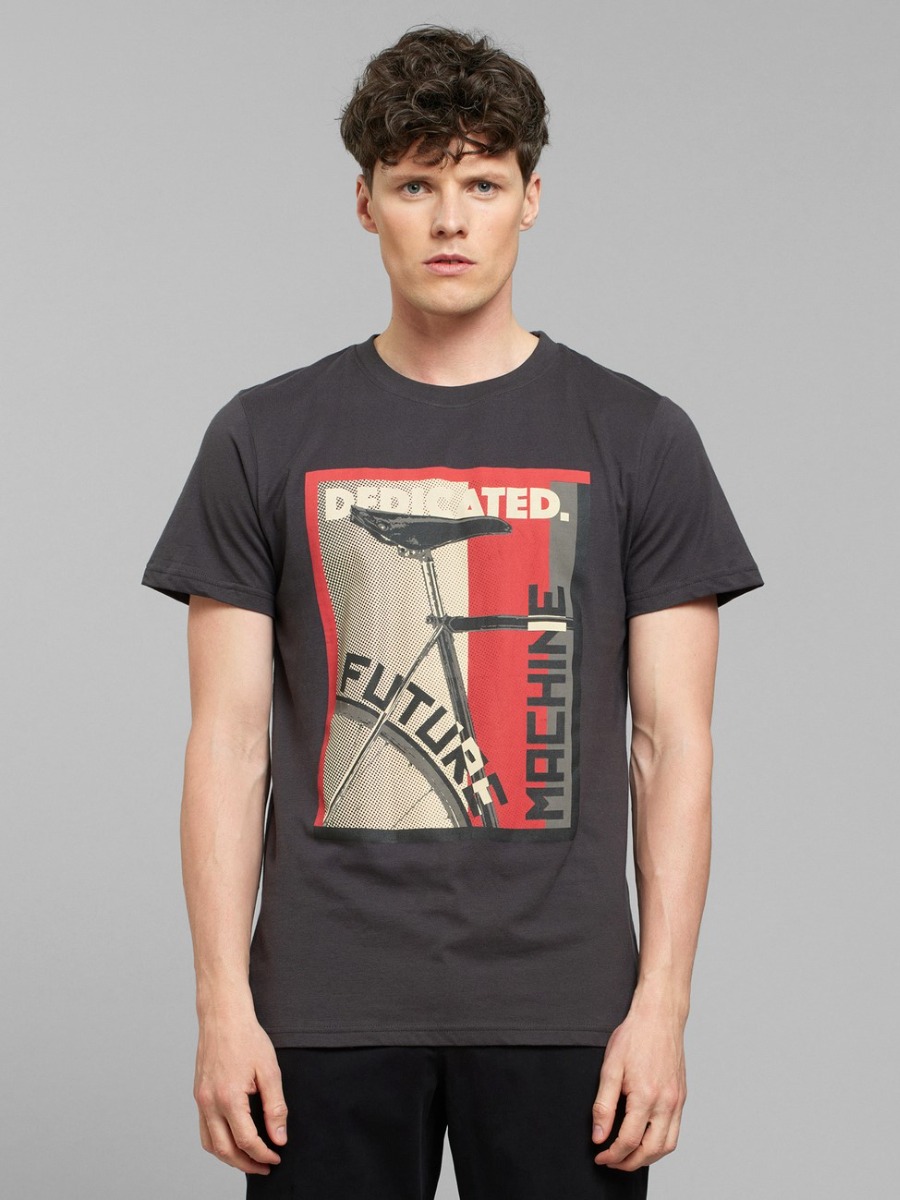T-shirt solidale uomo in cotone biologico Constructive Bike Charcoal