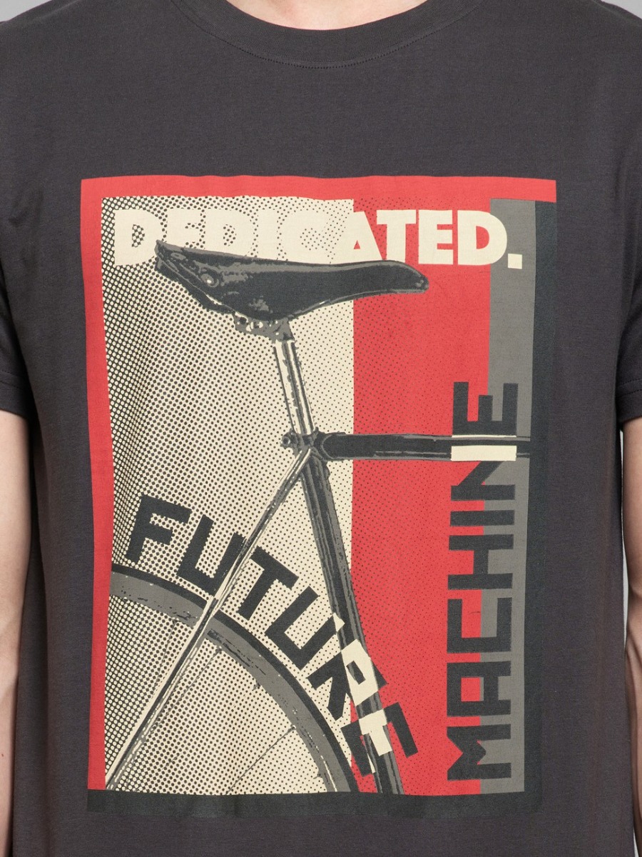 T-shirt solidale uomo in cotone biologico Constructive Bike Charcoal