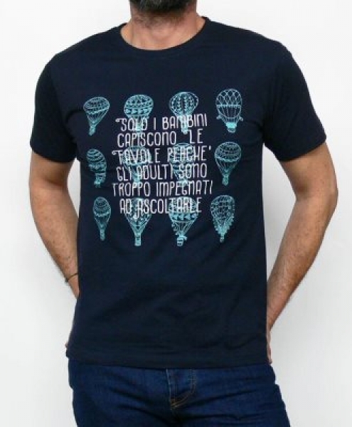 T-shirt in cotone Bio - Favole Unisex Blu Navy