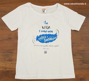 T-shirt Forrest Gump bianca donna - cotone BIO - O'press