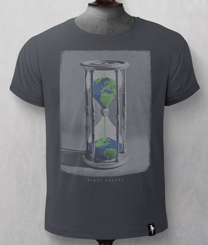 T-shirt Il nostro pianeta è fragile Grigia - cotone BIO - Dirty Velvet