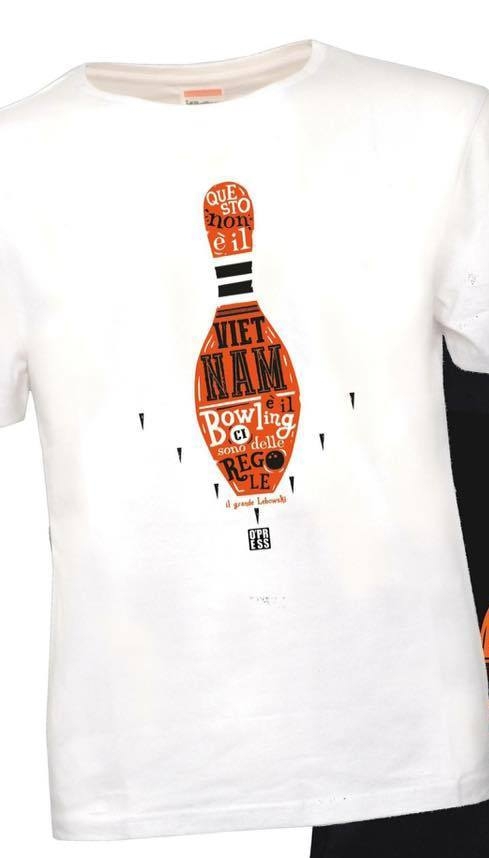 T-shirt Lebowski Il Bowling bianca - O'press
