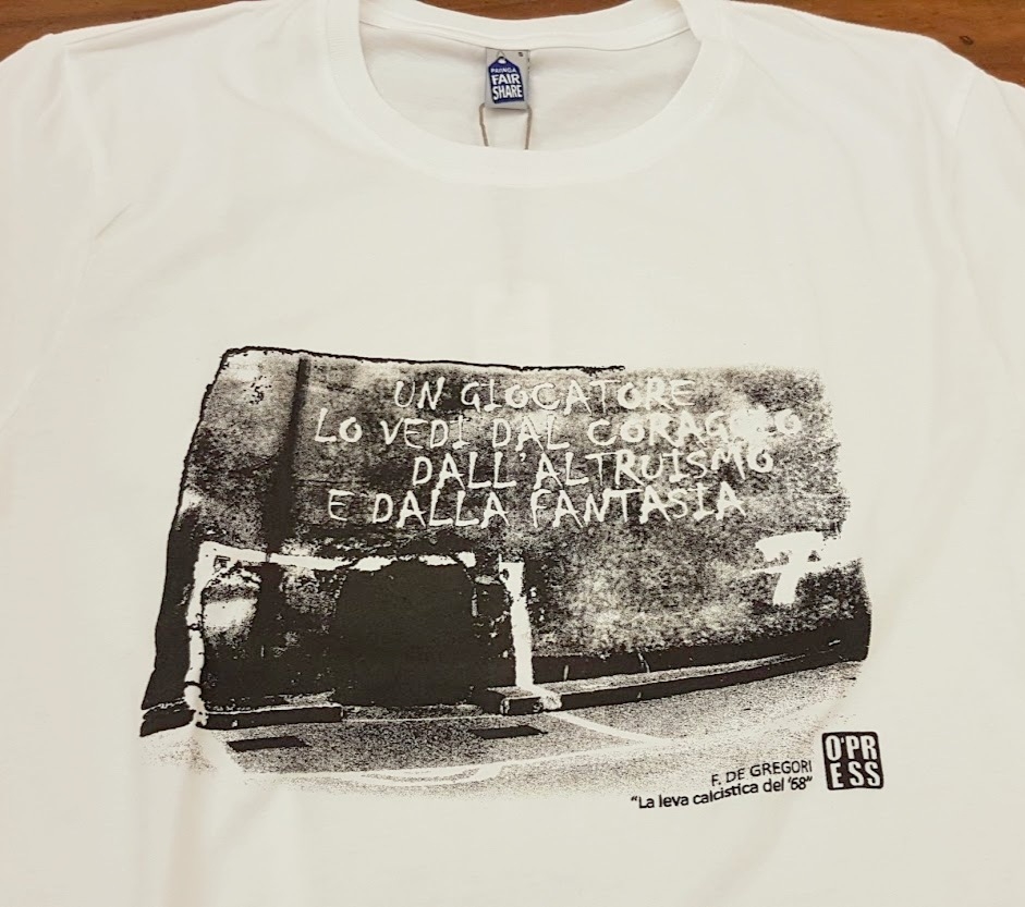 T-shirt La leva calcistica Bianca - De Gregori - cotone BIO - O'press