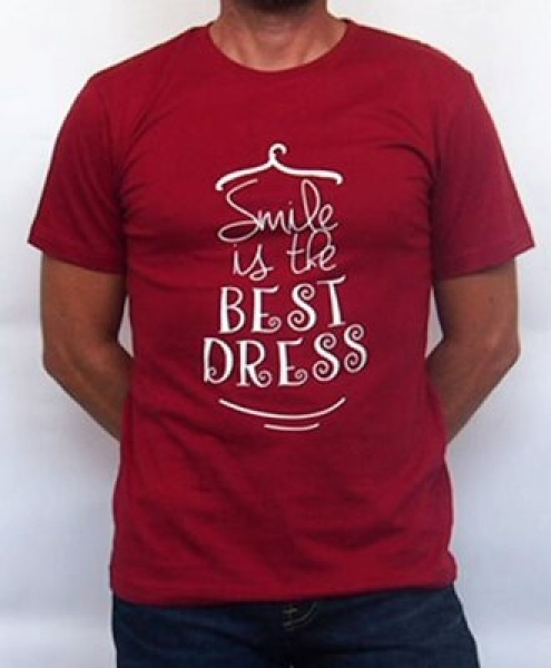 T-shirt SMILE is my best dress - cotone BIO - unisex