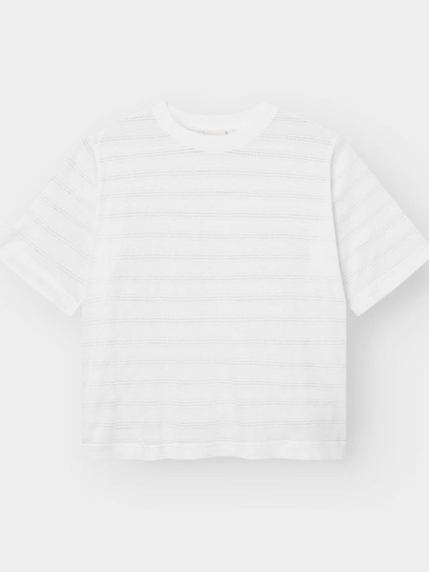 Maglia cotone organico Vadstena Laces bianca donna