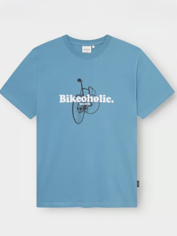 Maglietta uomo cotone BIKEOHOLIC blue, Dedicated