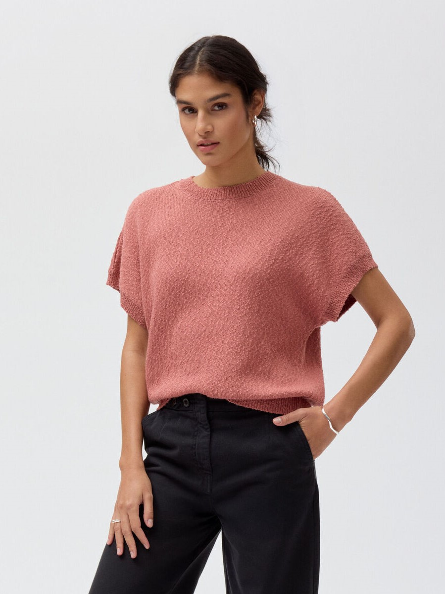 Maglia donna bouclè Rosa blush