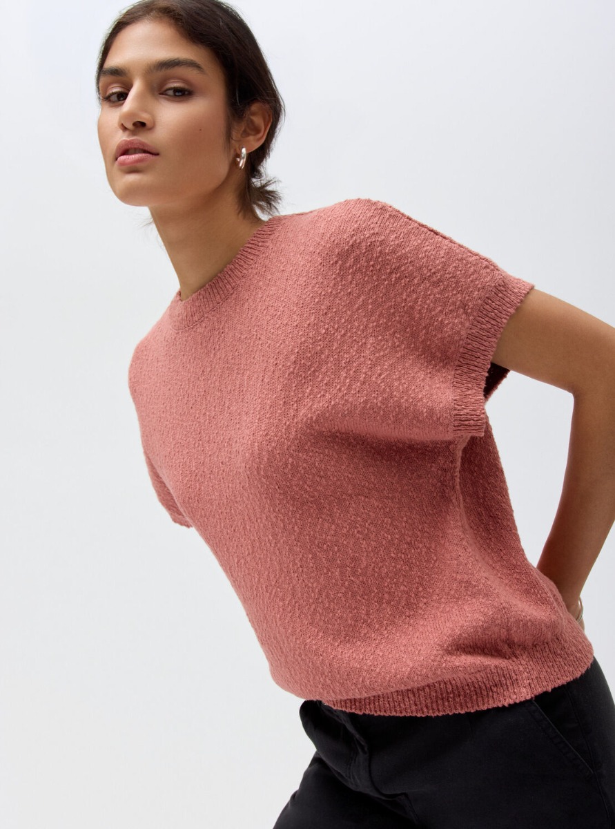 Maglia donna bouclè Rosa blush