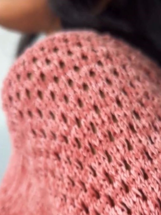 Maglia donna traforata Rosa melange