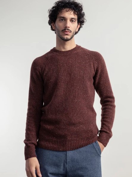 Maglione cashmere rigenerato, Rifò Alfredo ruggine