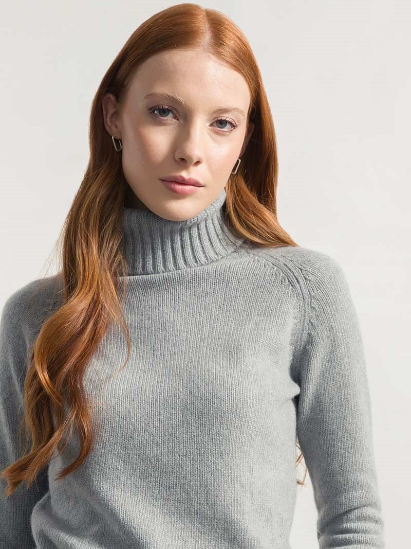 Maglione collo alto cashmere Susanna Grigio calce - Rifò