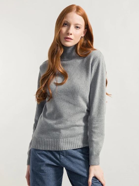 Maglione cashmere rigenerato donna, Rifò Ada grigio