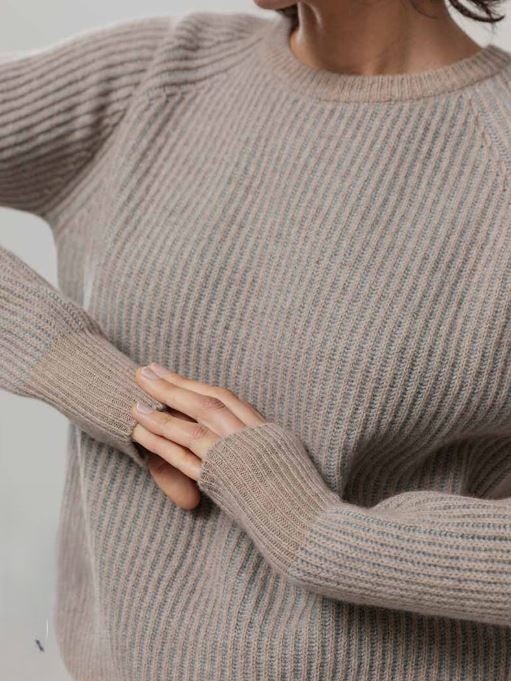 Maglione cropped donna cashmere Emilia Grigio beige