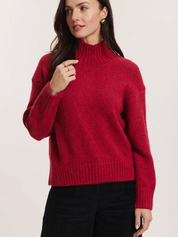 Maglione donna in alpaca e cotone Adele Rosso