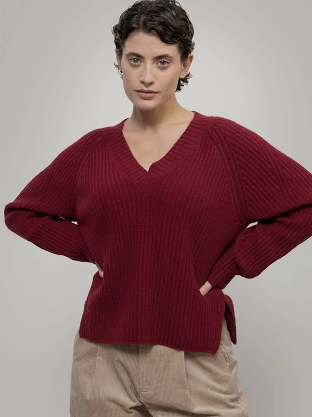 Maglione donna in lana rigenerata Manon Bordeaux - Rifò