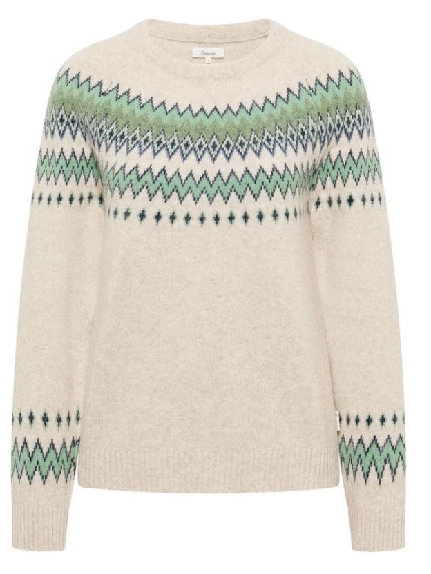 Maglione donna jacquard Aurea avorio in lana RWS
