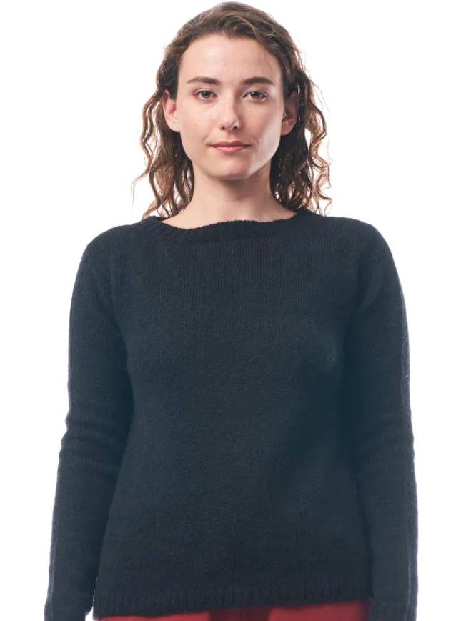 Maglione a girocollo Edera in baby alpaca Nero