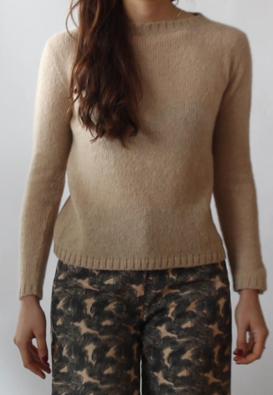 Maglione in alpaca girocollo Edera color Arenaria - OnEarth