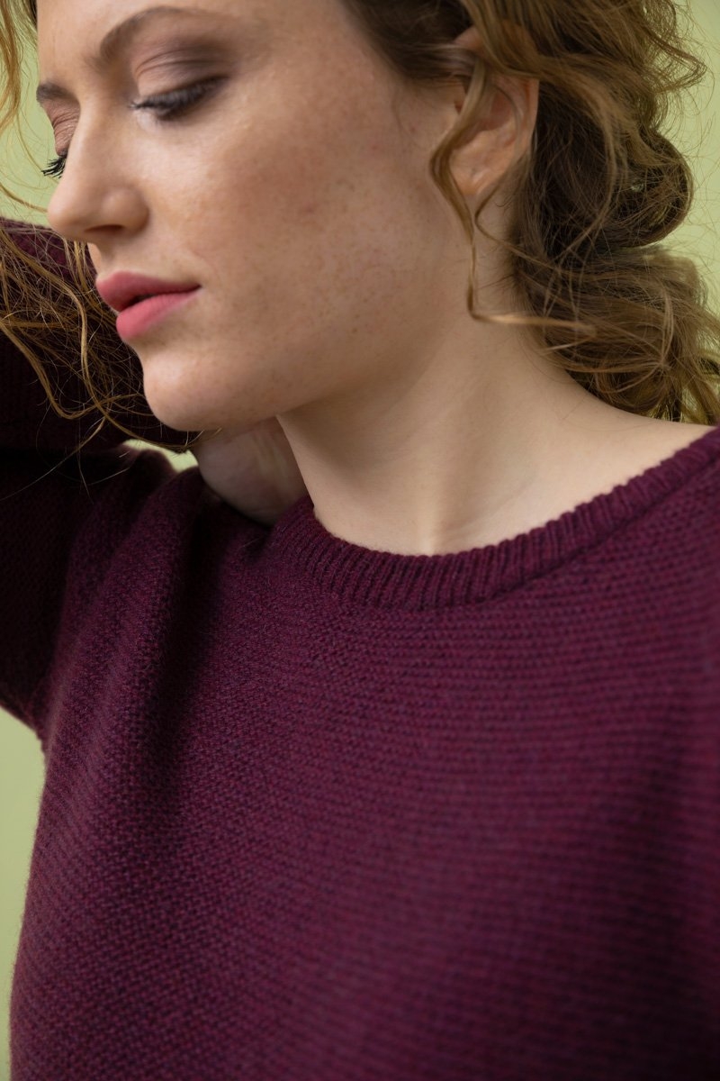 Maglione in cashmere rigenerato classico Giulietta Rosso vino - Rifò