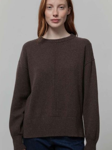 Maglia oversize cashmere rigenerato Antonella marrone