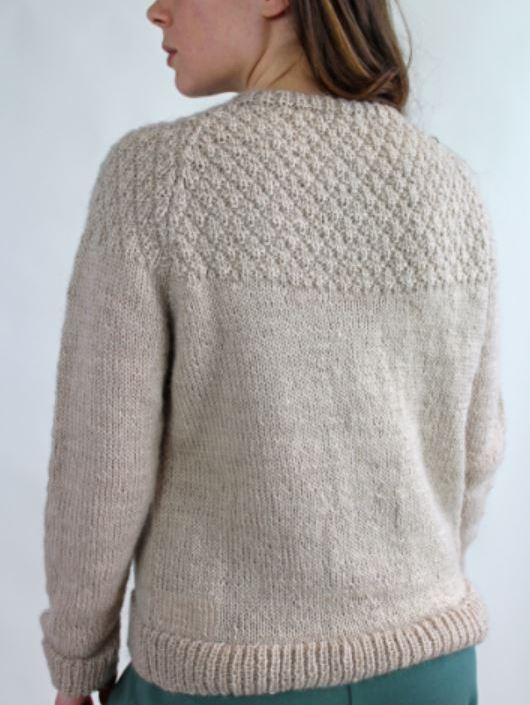 Maglione in lana Beige fatto a mano Diamond
