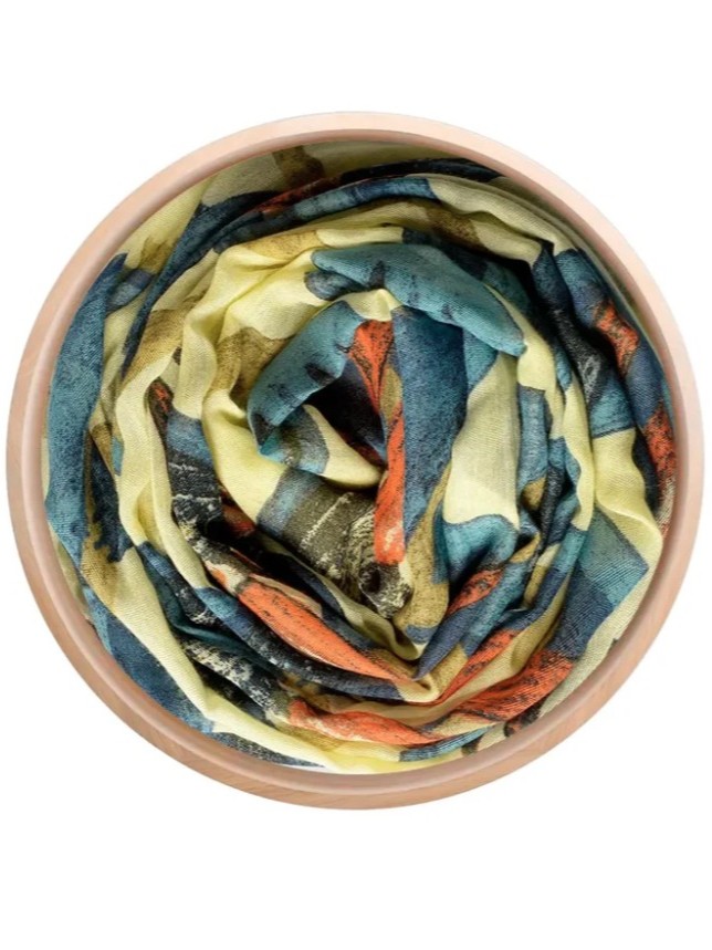 Foulard sciarpa bamboo Magritte giallo chiaro