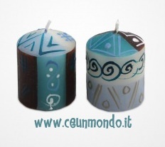 Candela dipinta a mano Maji cm4x4x5