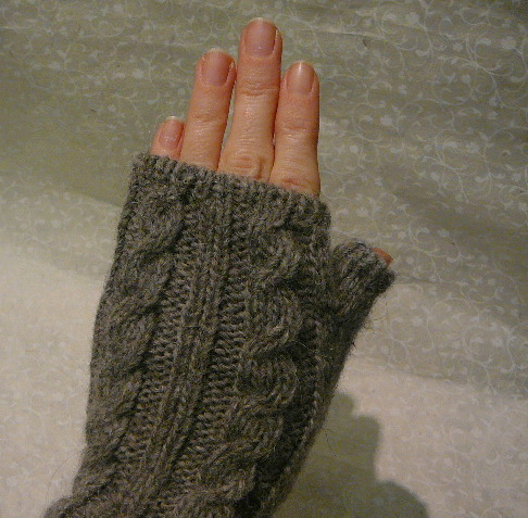 Guanti senza dita in alpaca Grigio chiaro