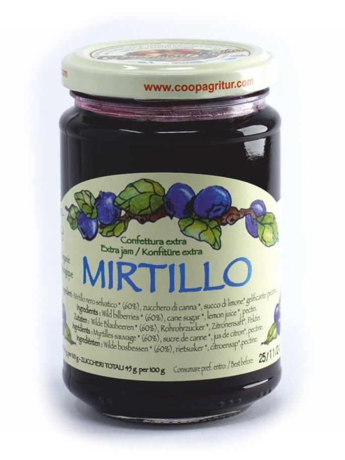 Marmellata di mirtilli biologica Agritur