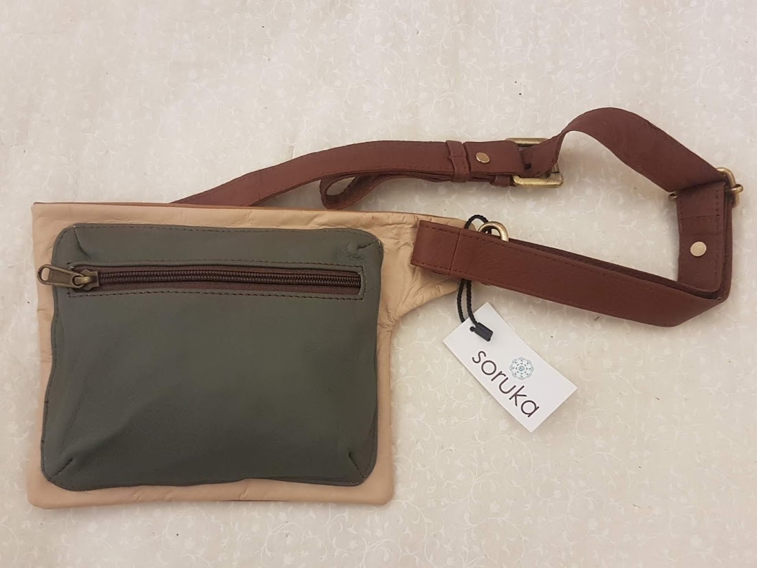 Marsupio in grigio e beige