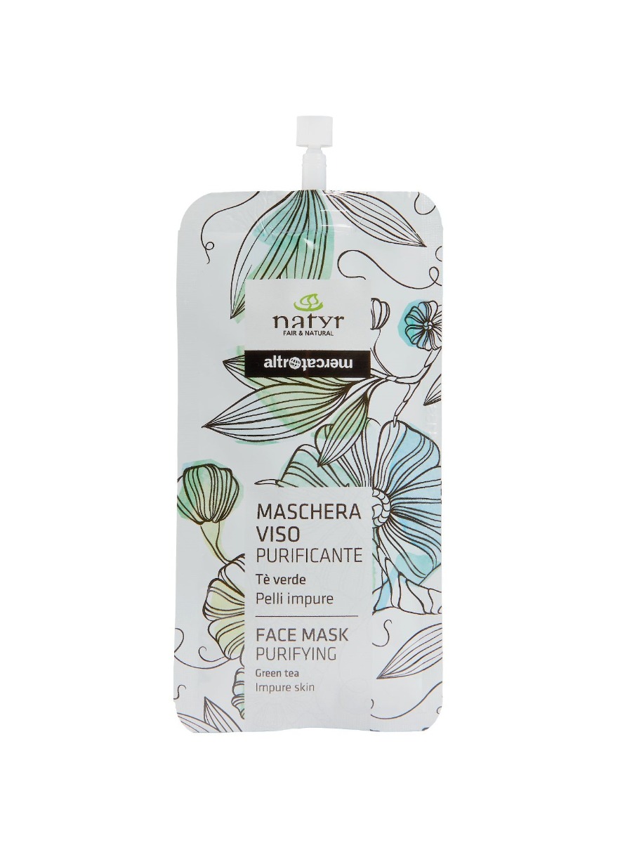 Maschera viso purificante, pori dilatati al Tè Verde Natyr
